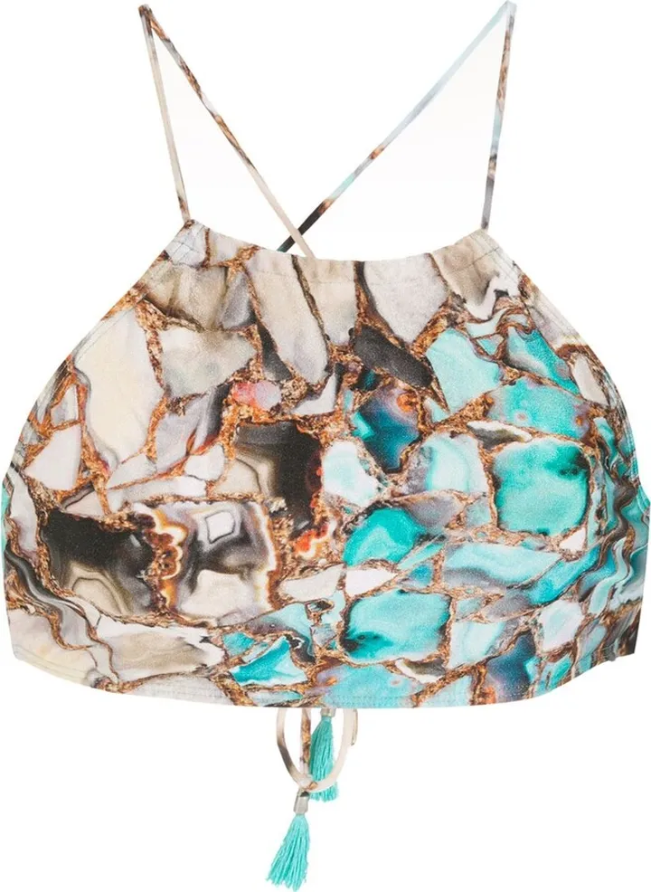 Ilana marble-print bikini