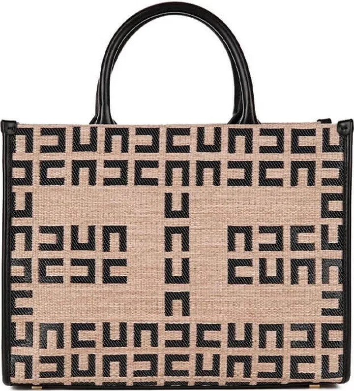 Elisabetta Franchi Dove Grey Small Monogram Handbag