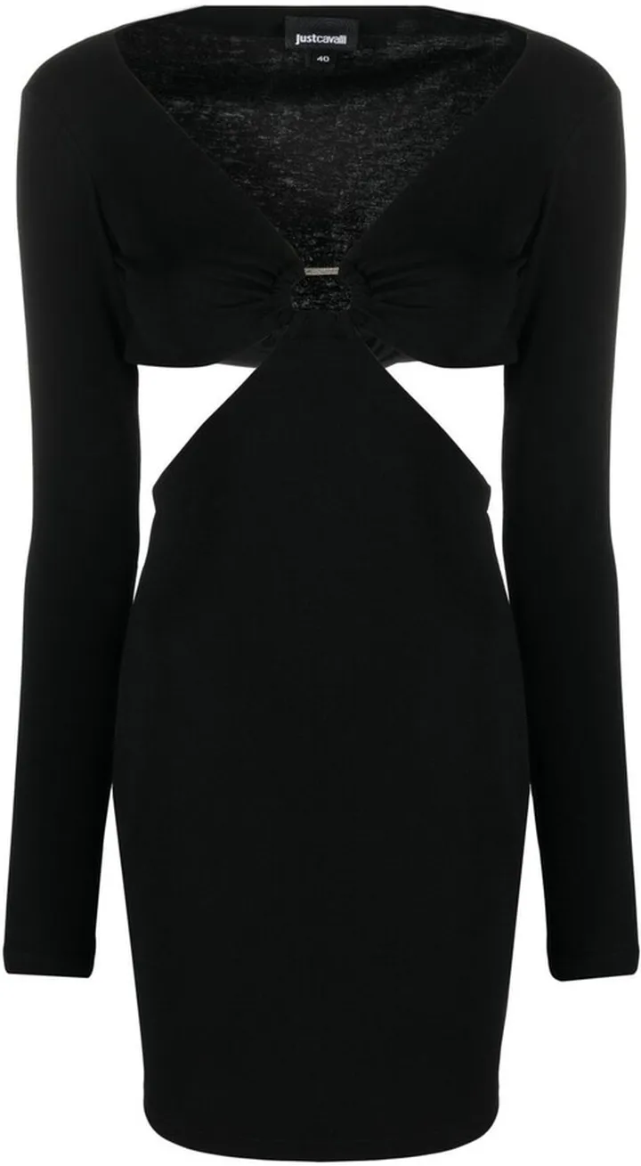 Cut-Out Long-Sleeved Mini Dress