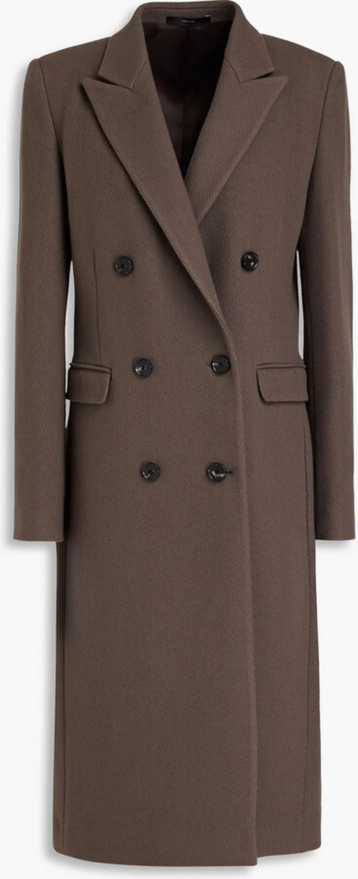 Double-breasted wool-blend coat
