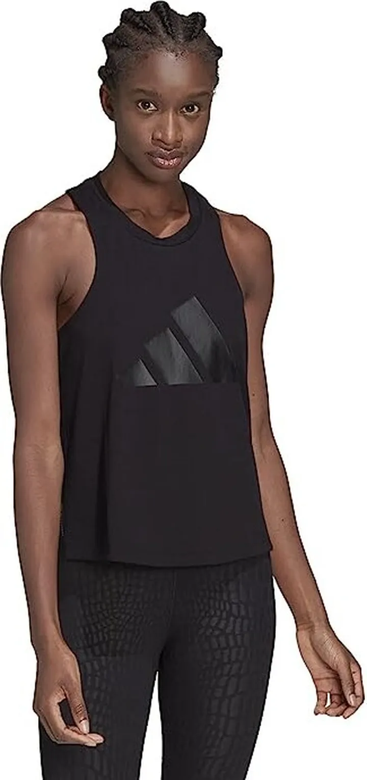 adidas Training Icons 3-Bar Logo Tank 2.0 (Black) Women's Clothing