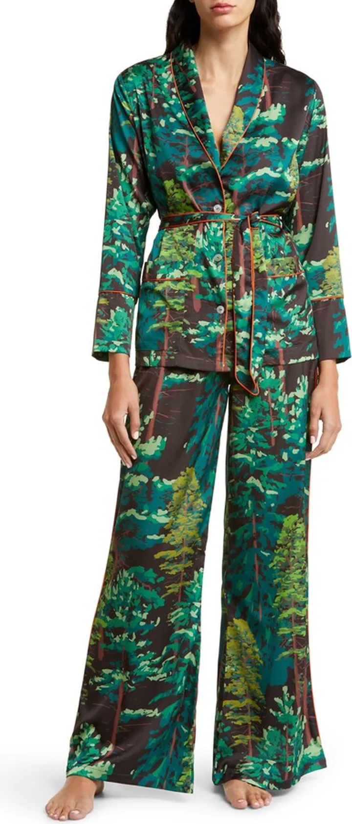 Wrap Satin Charmeuse Pajamas