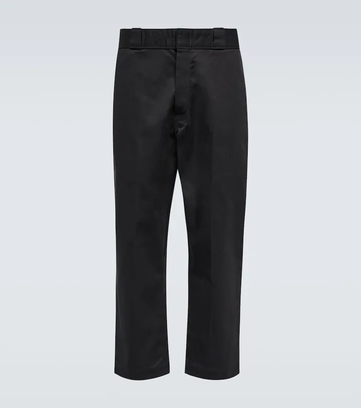 Cropped cotton-blend twill pants