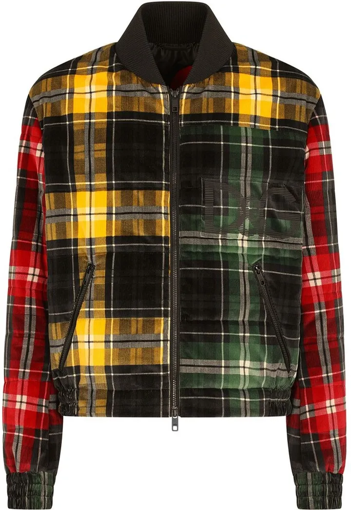Plaid Patchwork Bomber Jacket