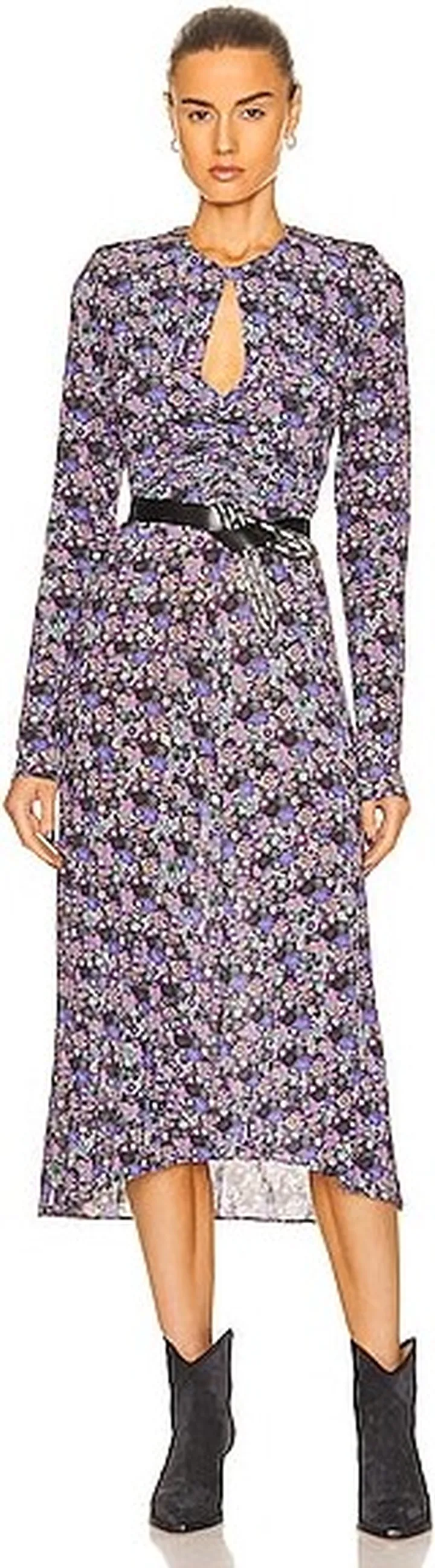 Isabel Marant Jinelima Floral Fluid Dress in Purple