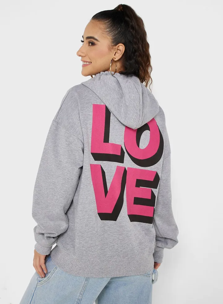Graphic Zip Thru Hoodie