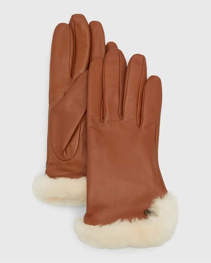 Leather & Shearling Vent Gloves