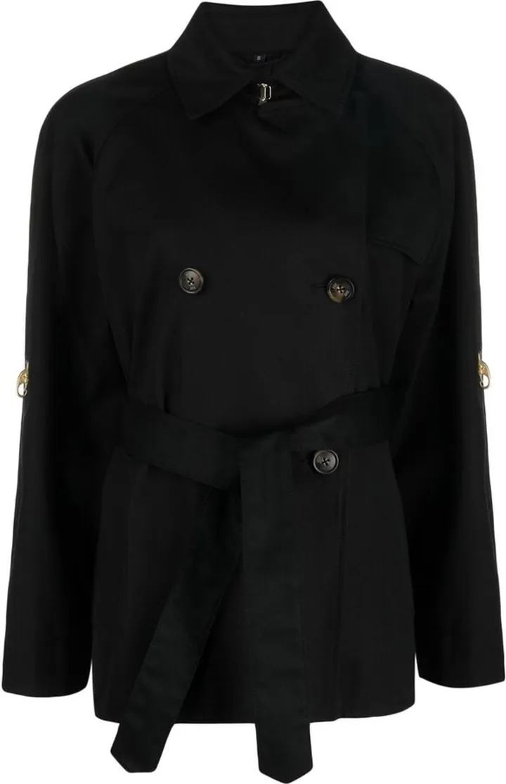 Double-Breasted Short Trench Coat