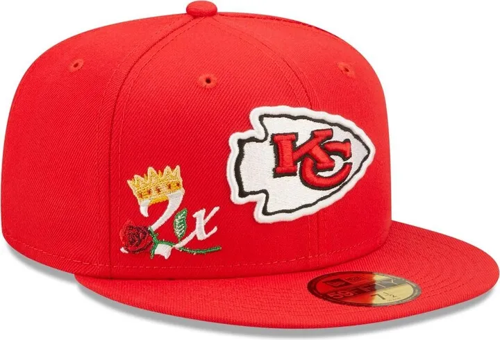 Men's New Era Red Kansas City Chiefs Crown 2x Super Bowl Champions 59FIFTY Fitted Hat