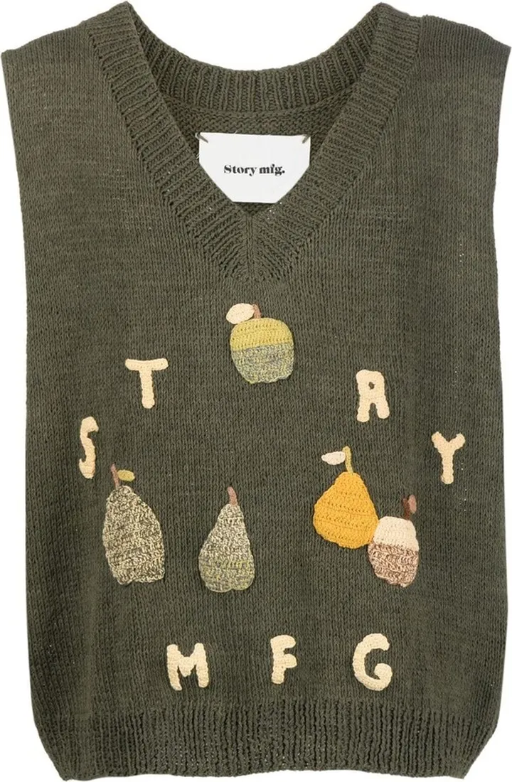 Party embroidered-logo knitted vest
