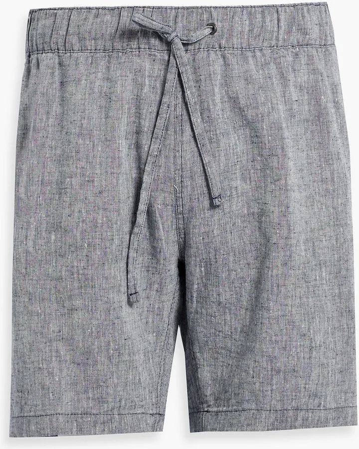 Linen-blend swim shorts