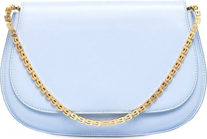 Blue Crest Leather Shoulder Bag