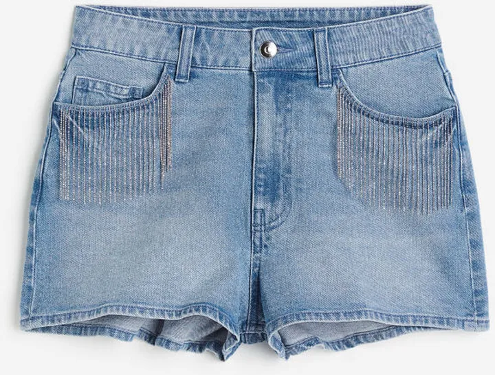 Embellished Denim Shorts