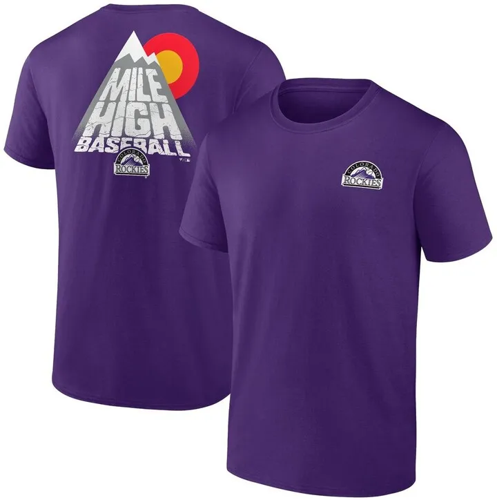 Men's Fanatics Branded Purple Colorado Rockies Hometown Collection Mile High T-shirt