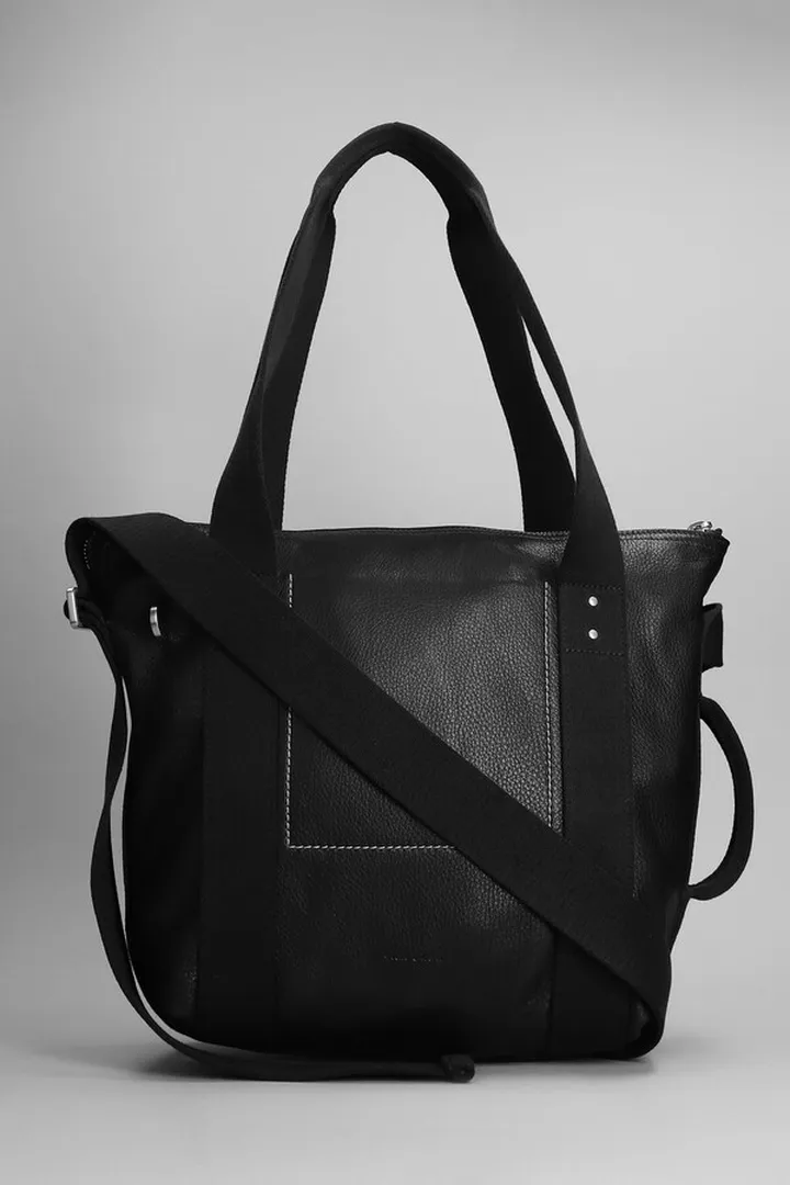 Mini Trolley Shoulder Bag In Black Leather