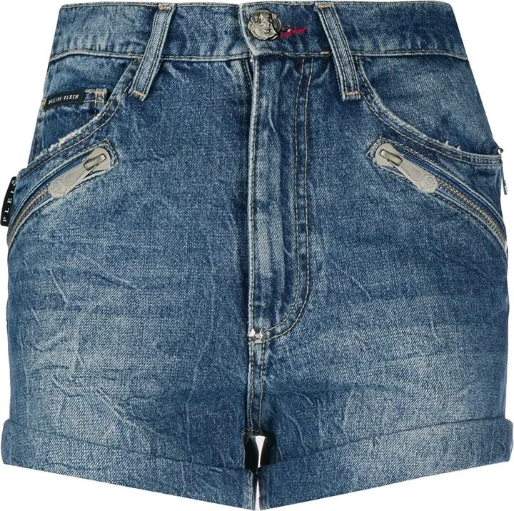 Multi-Pocket Denim Shorts