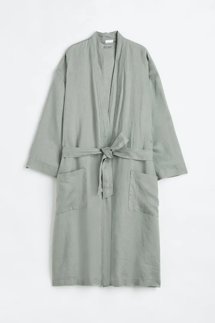 Washed Linen Bathrobe