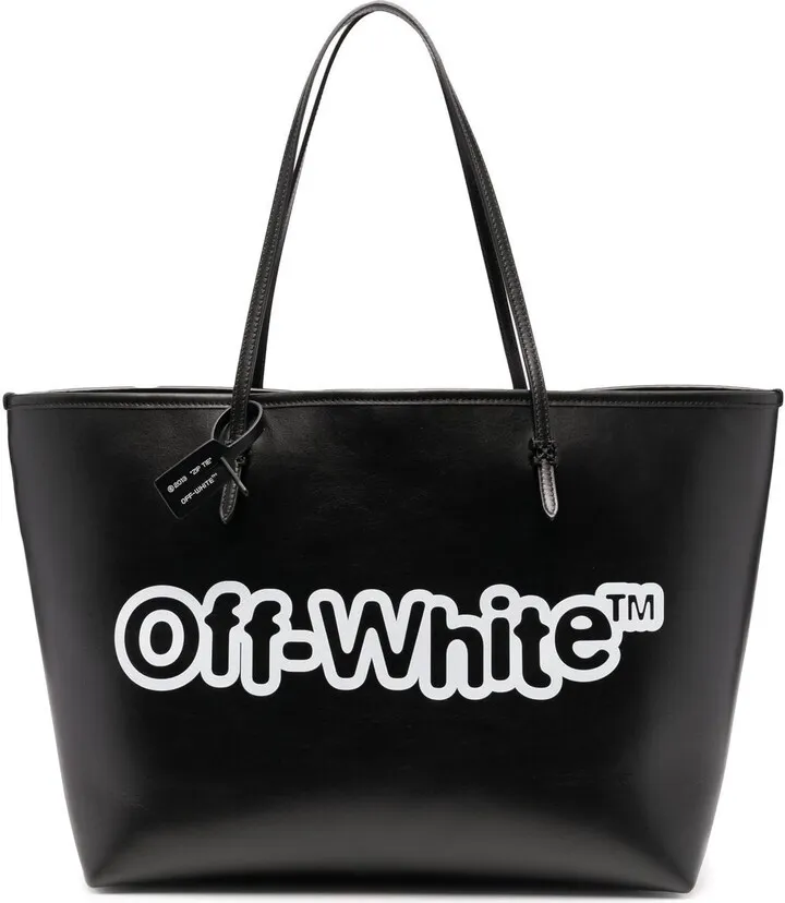 OFF-WHITE- Day Off Leather Shopping Bag