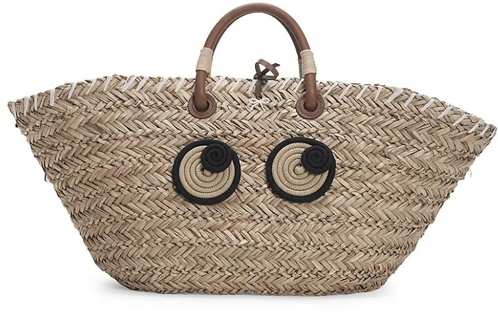 Large Eyes Straw Tote