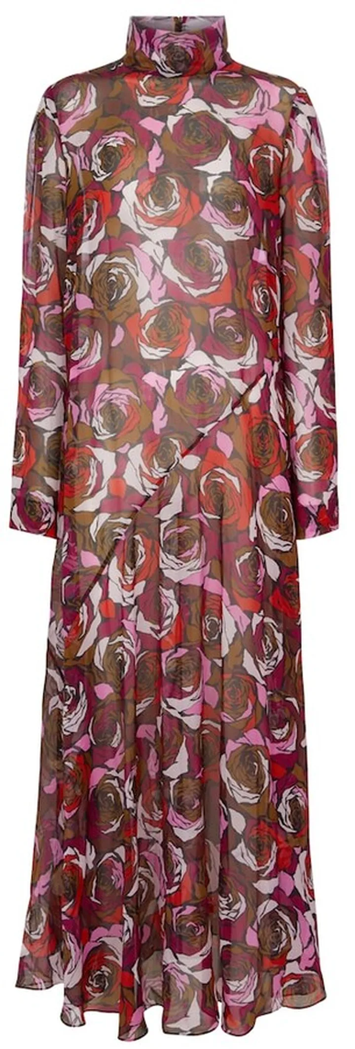 Floral silk georgette maxi dress