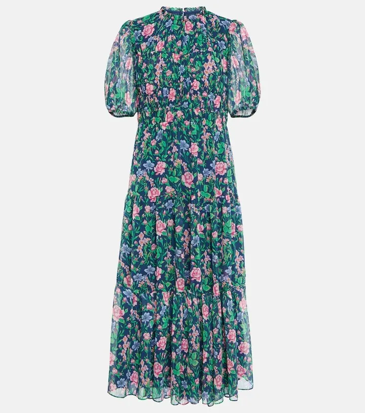Blossom floral chiffon midi dress