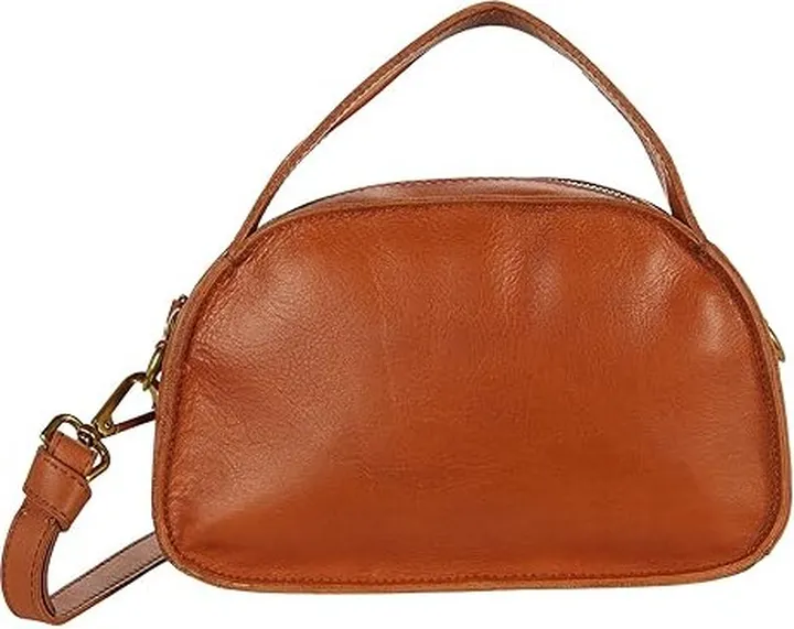 Madewell The Sydney Zip Top Crossbody Bag (Burnished Caramel) Handbags