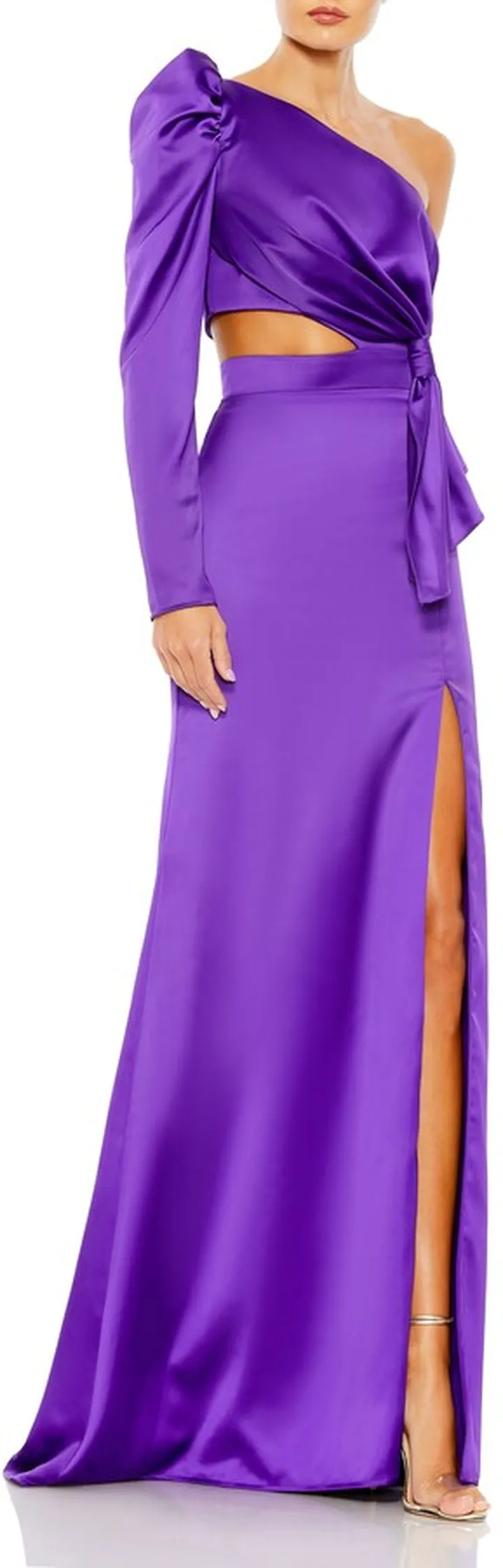 Puff Sleeve A-Line One-Shoulder Dress