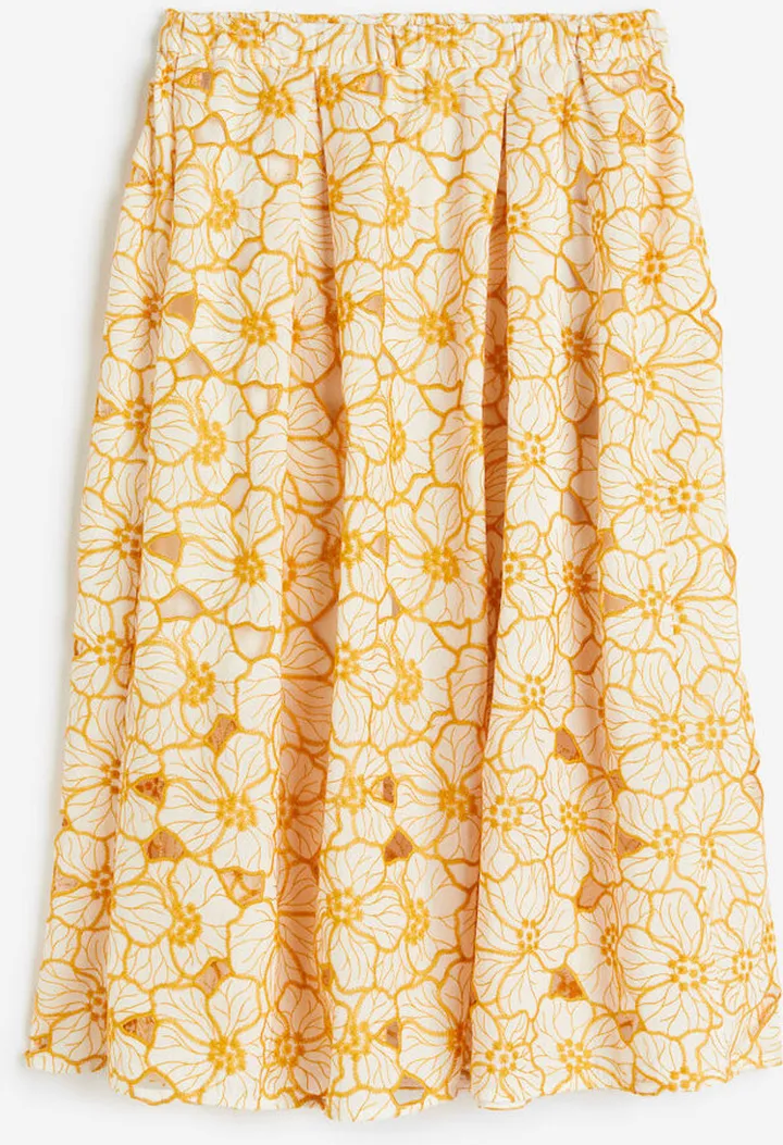 Skirt with Eyelet Embroidery