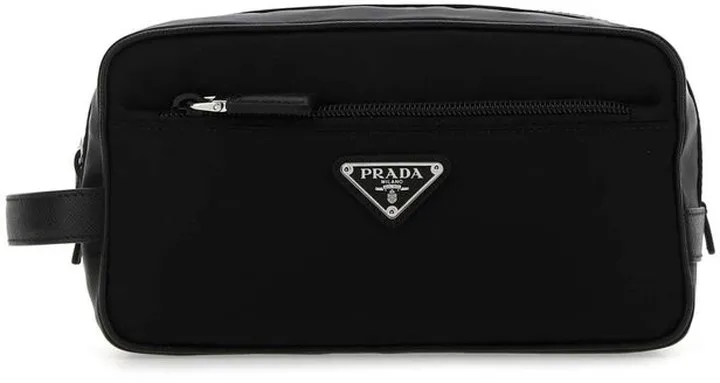 Prada Logo Plaque Travel Pouch