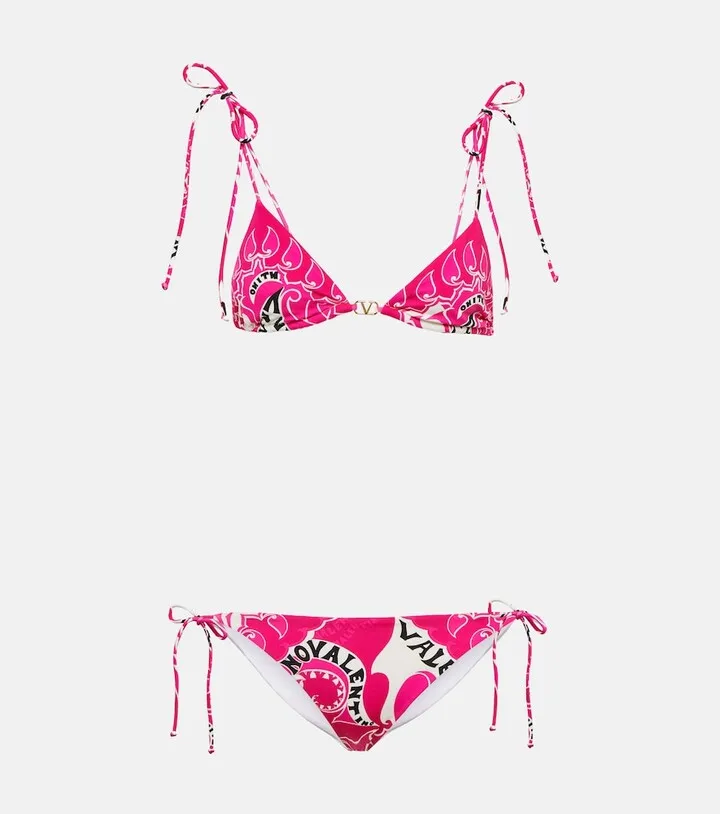Printed traingle bikini