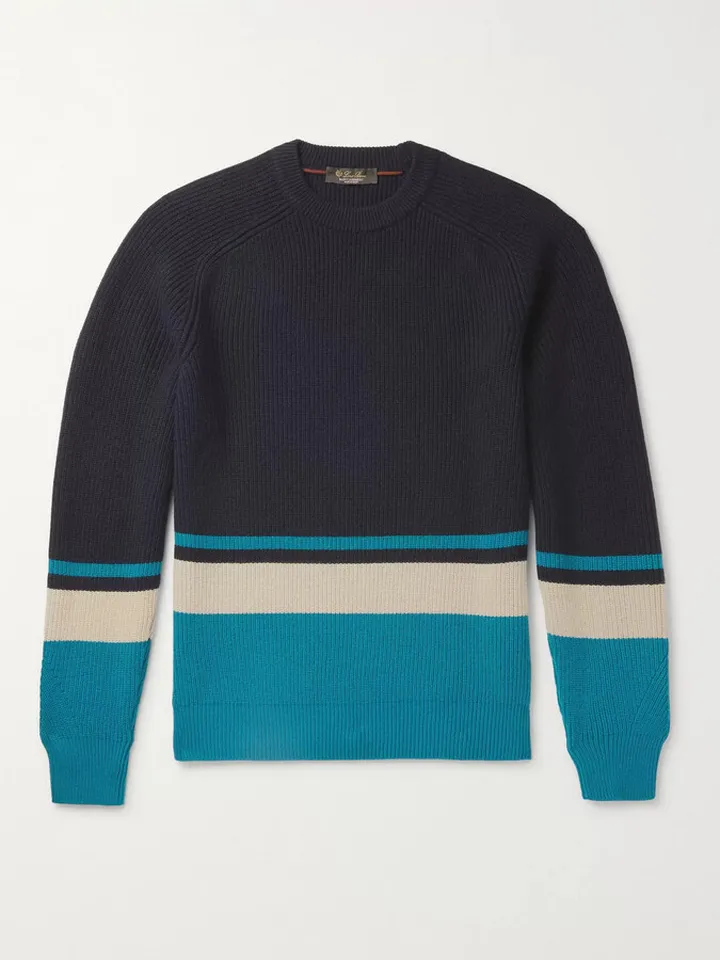 Lexington Striped Ribbed Baby Cashmere Sweater