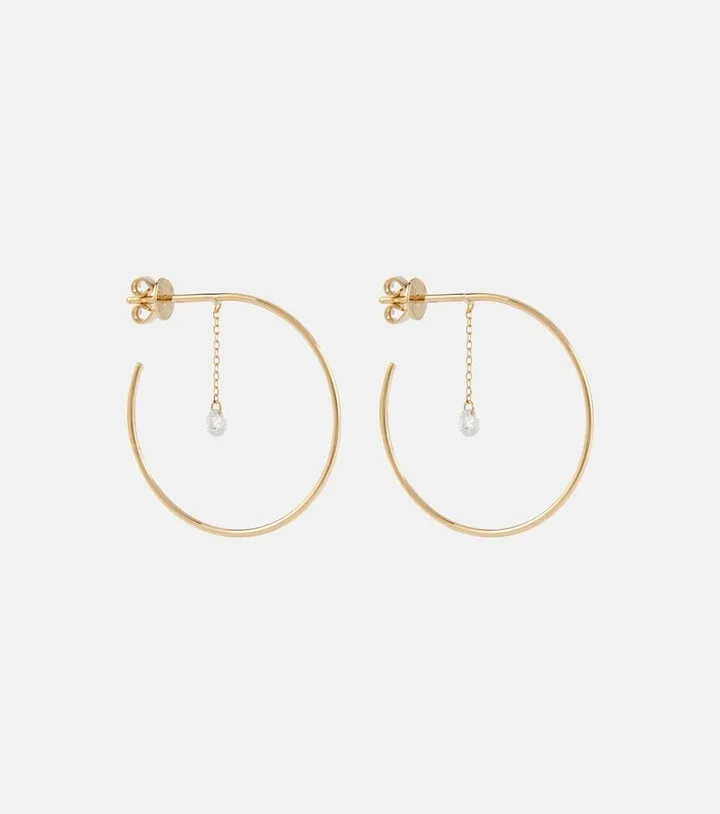 Shape Of You 18kt yellow gold hoop earrings with diamonds