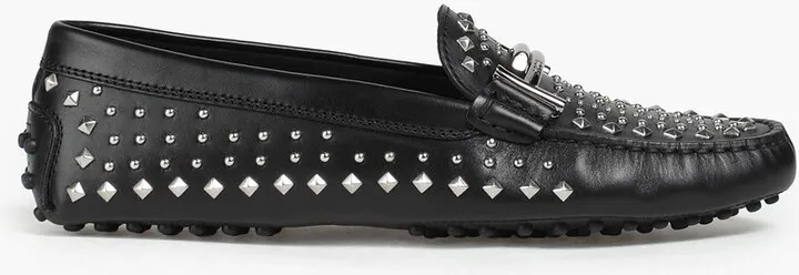 Double T studded leather loafers