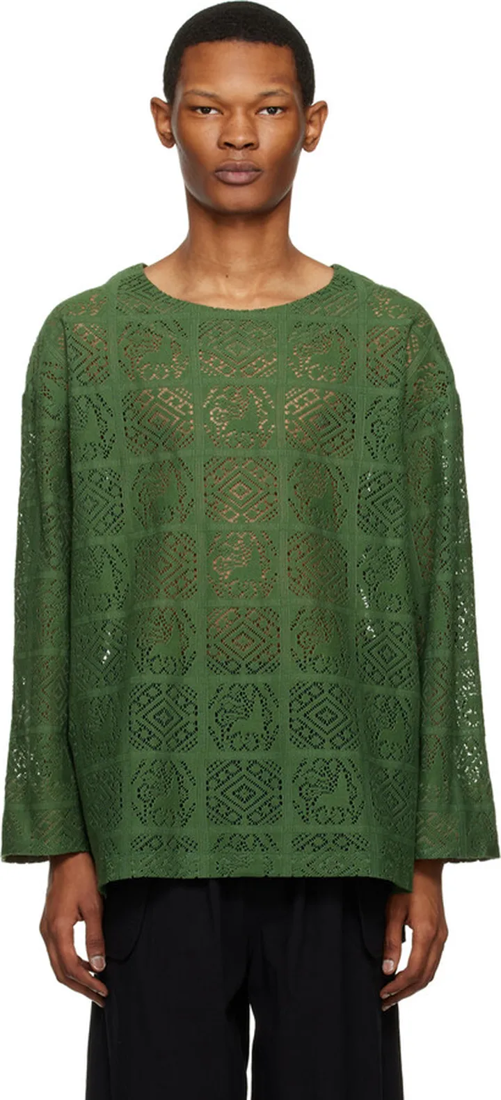 Sasquatchfabrix. Green Jah Lion Long Sleeve T-Shirt