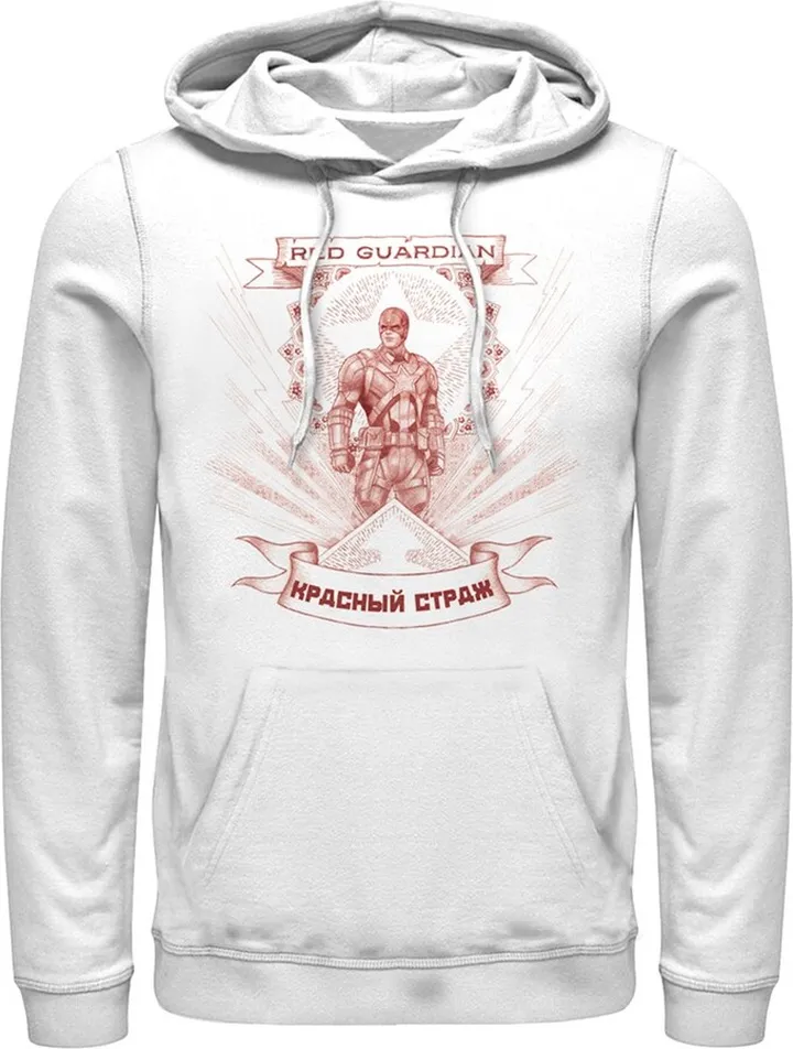 Men's Marvel Black Widow Guardian Halo Pull Over Hoodie - White - Small
