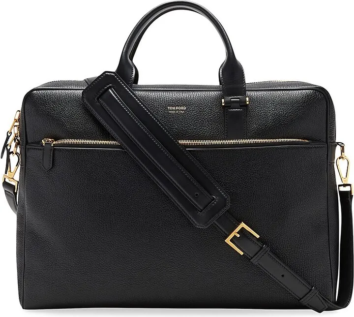 Slim Medium Leather Briefcase