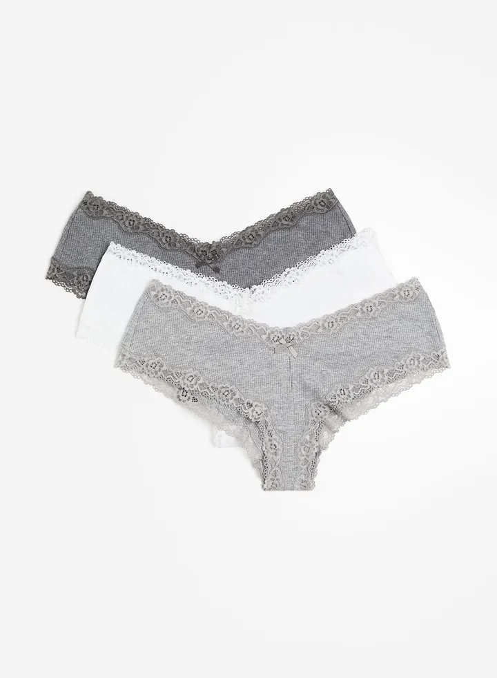 3 Pack High Leg Briefs