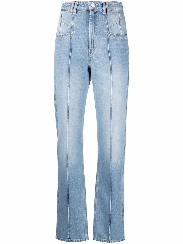 Seam-Detail High-Waist Trousers