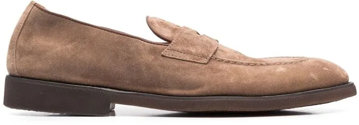 Low-Heel Suede Loafers