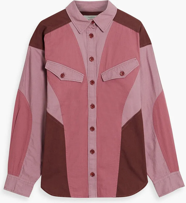 Color-block cotton-twill shirt
