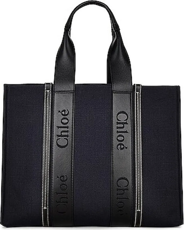 Chloe Woody Tote Bag in Navy
