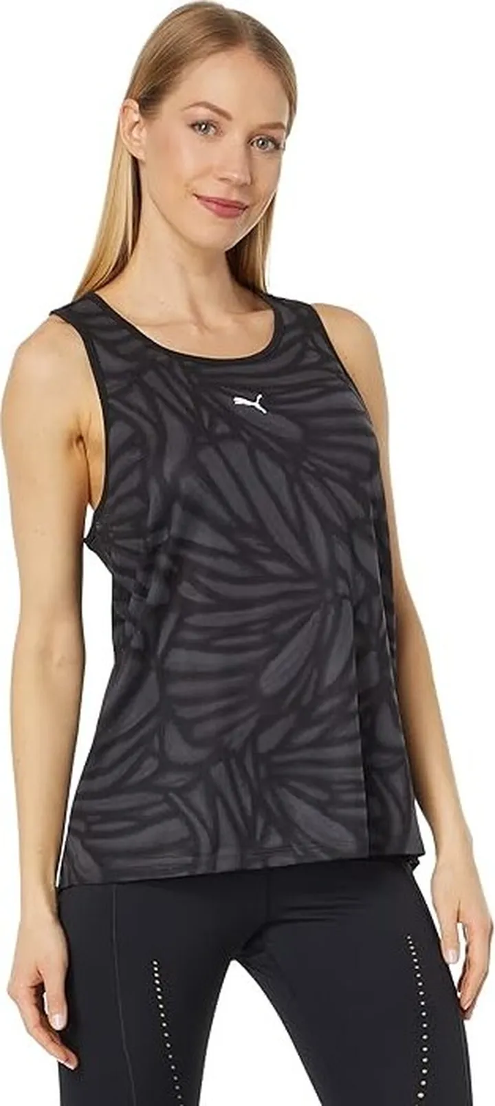 PUMA Train All Day All Over Print Tank (Black) Women's Clothing