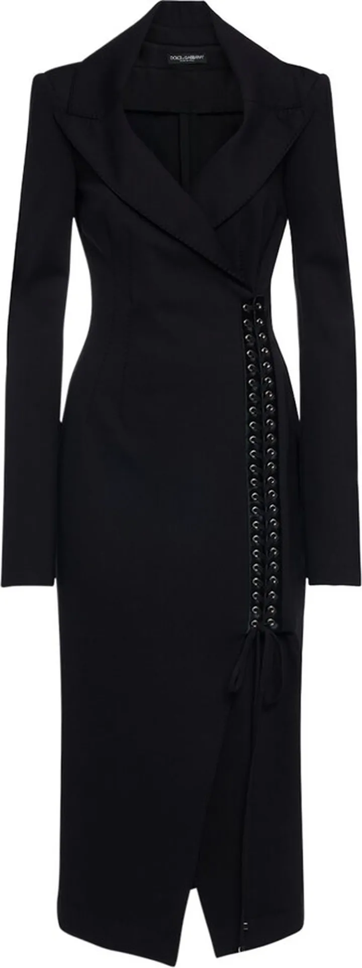 Laced neoprene blazer midi dress