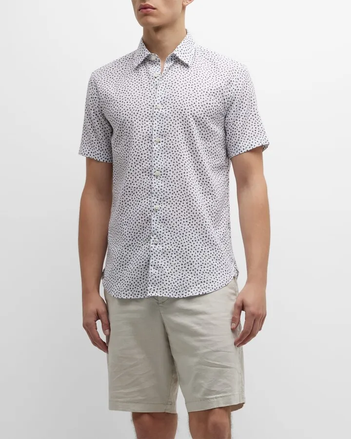 Men's Stretch Linen Short-Sleeve Sport Shirt