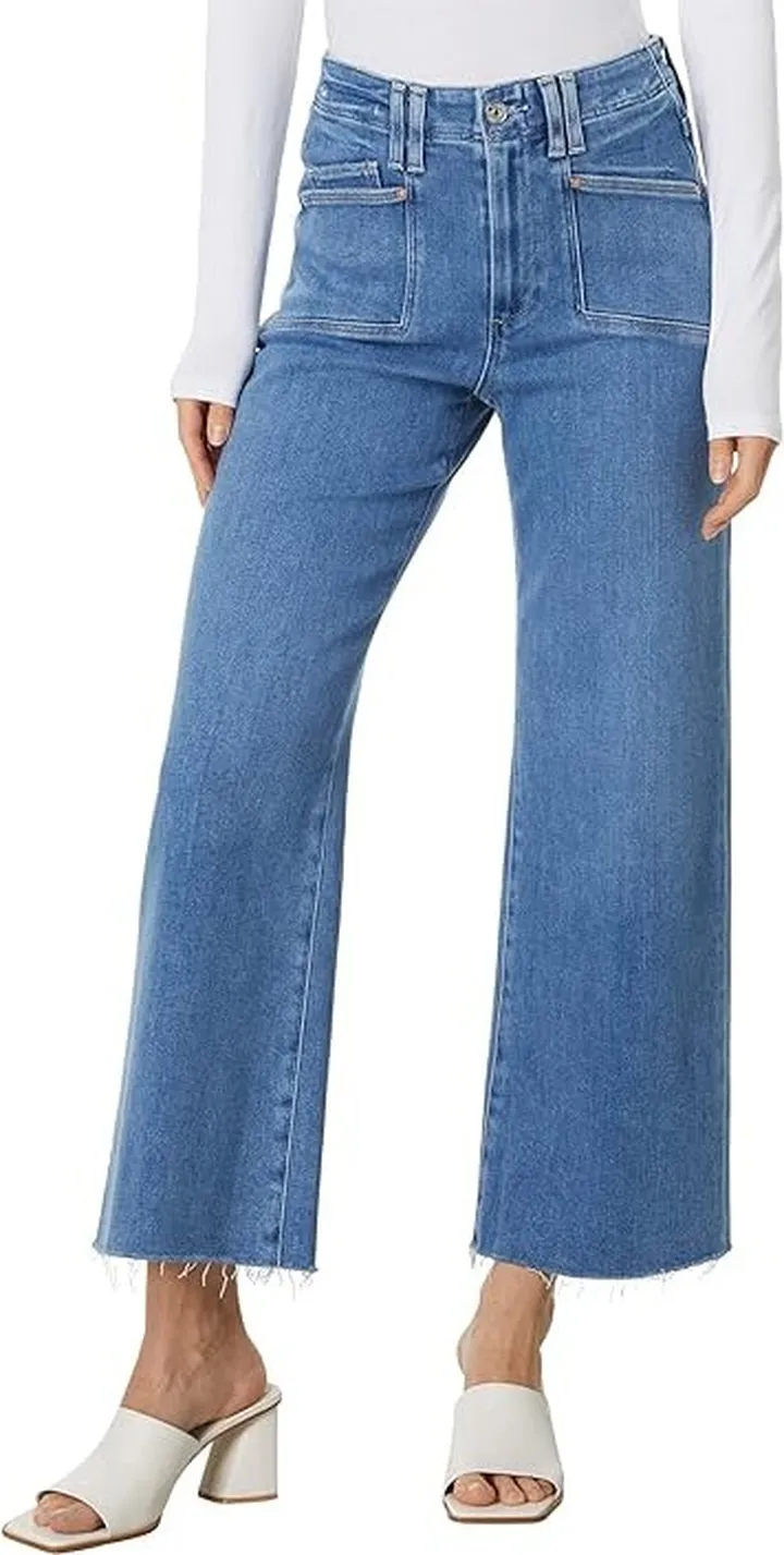 Paige Anessa Set In Pockets Raw Hem in Sunnie Distressed (Sunnie Distressed) Women's Jeans