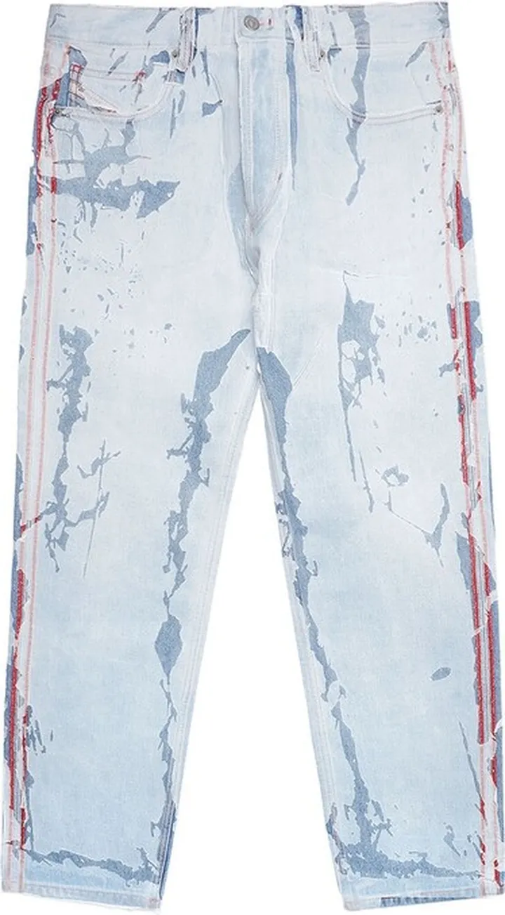 Distressed Effect Jeans Light Blue
