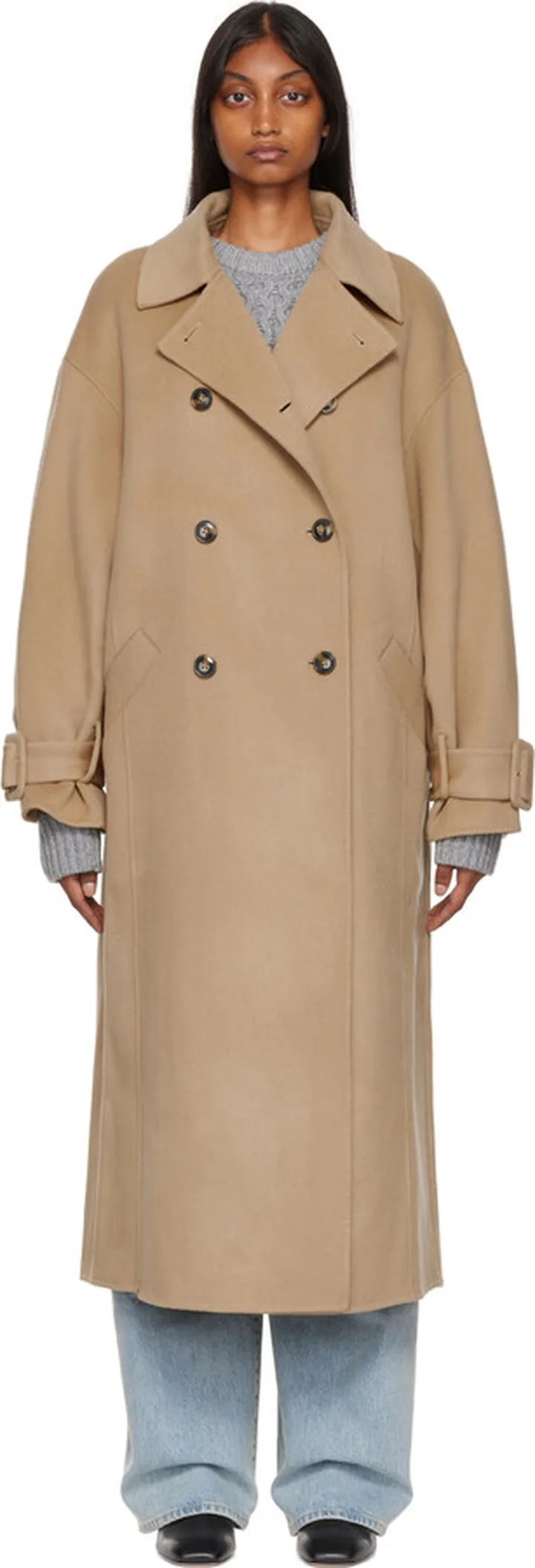 Loulou Studio Beige Boras Coat