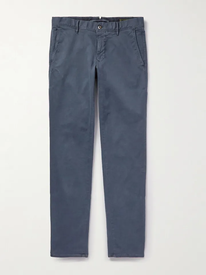 Slim-Fit Stretch Cotton-Blend Trousers