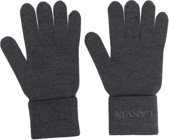 Logo-Embroidered Wool Gloves