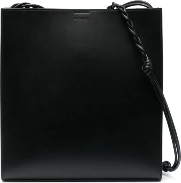 Debossed-Logo Leather Shoulder Bag